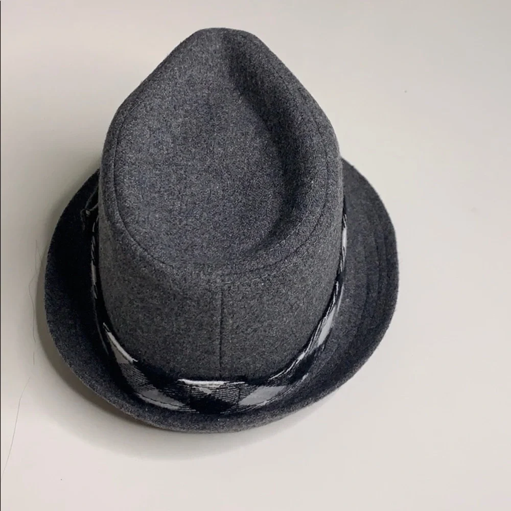 Rising Star grey felt plaid band fedora baby gq luxe hat